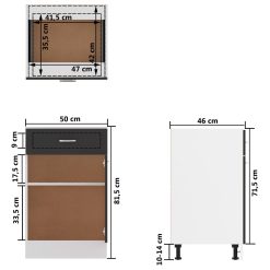 Drawer Bottom Cabinet 50x46x81.5cm - Complete Storage Solutions