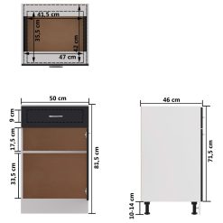 Drawer Bottom Cabinet 50x46x81.5cm - Complete Storage Solutions