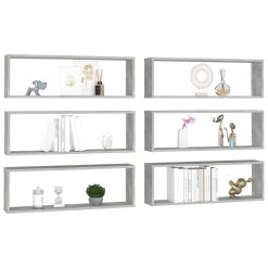 6 Piece Wall Cube Shelves Set 80x15x26.5cm - Complete Storage Solutions