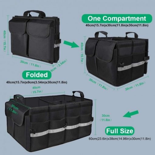 Multifunctional Car Trunk Organiser - Black - Image 2