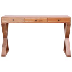 Alternative view of Solid Mahogany Wood Computer Desk 115x47x77cm - Natural