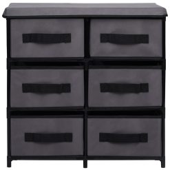 6 Drawer Storage Cabinet 55x29x55cm - Grey - Complete Storage Solutions