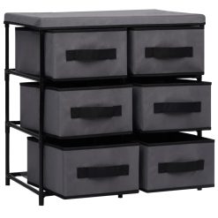 6 Drawer Storage Cabinet 55x29x55cm - Grey - Complete Storage Solutions