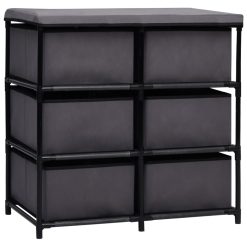 6 Drawer Storage Cabinet 55x29x55cm - Grey - Complete Storage Solutions
