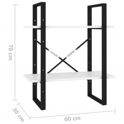 2-Tier Solid Pine Wood Book Cabinet 60x30x70cm - Complete Storage Solutions