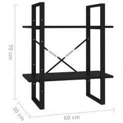 2-Tier Solid Pine Wood Book Cabinet 60x30x70cm - Complete Storage Solutions
