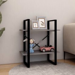 2-Tier Solid Pine Wood Book Cabinet 60x30x70cm - Complete Storage Solutions