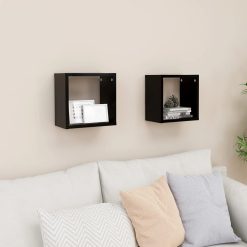 Alternative view of 2 Piece Wall Cube Shelves Set 26x15x26cm
