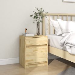 Solid Pinewood Bedside Cabinet 40x31x50cm - Complete Storage Solutions