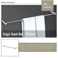 Classic Chrome 615mm Single Towel Rail - Complete Storage Solutions