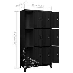 Metal Locker Cabinet 90x45x180cm - Complete Storage Solutions