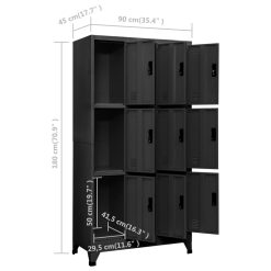 Metal Locker Cabinet 90x45x180cm - Complete Storage Solutions
