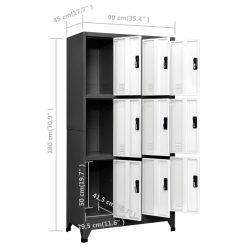 Metal Locker Cabinet 90x45x180cm - Complete Storage Solutions