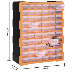 Multi-drawer Organiser with 60 Drawers 38x16x47.5cm - Complete Storage Solutions