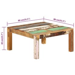 Solid Reclaimed Wood Coffee Table 80x80x40cm - Complete Storage Solutions