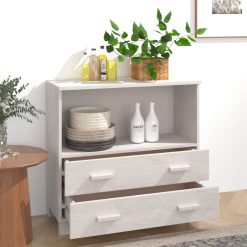 Solid Pinewood Sideboard 85x35x80cm - Complete Storage Solutions