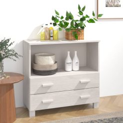 Solid Pinewood Sideboard 85x35x80cm - Complete Storage Solutions