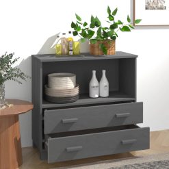 Solid Pinewood Sideboard 85x35x80cm - Complete Storage Solutions