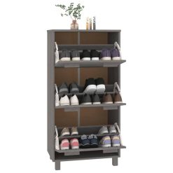 Solid Pinewood Shoe Cabinet 59.5x35x117cm - Complete Storage Solutions