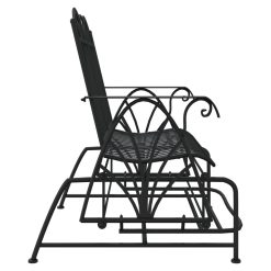 114cm Steel 2-Seater Glider Bench - Black - Complete Storage Solutions