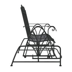 114cm Steel 2-Seater Glider Bench - Black - Complete Storage Solutions