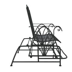 114cm Steel 2-Seater Glider Bench - Black - Complete Storage Solutions