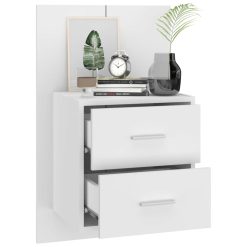 2 Piece Wall Bedside Cabinet Set 48.5x32.5x80cm - Complete Storage Solutions