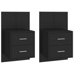 2 Piece Wall Bedside Cabinet Set 48.5x32.5x80cm - Complete Storage Solutions