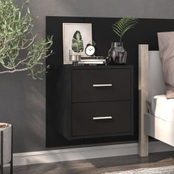 2 Piece Wall Bedside Cabinet Set 48.5x32.5x80cm - Complete Storage Solutions