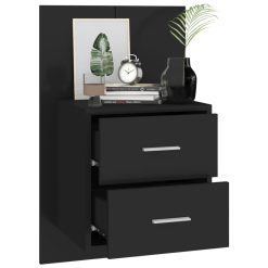 2 Piece Wall Bedside Cabinet Set 48.5x32.5x80cm - Complete Storage Solutions