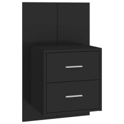 2 Piece Wall Bedside Cabinet Set 48.5x32.5x80cm - Complete Storage Solutions