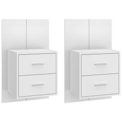 2 Piece Wall Bedside Cabinet Set 48.5x32.5x80cm - Complete Storage Solutions