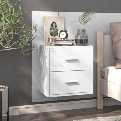 2 Piece Wall Bedside Cabinet Set 48.5x32.5x80cm - Complete Storage Solutions