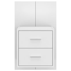 2 Piece Wall Bedside Cabinet Set 48.5x32.5x80cm - Complete Storage Solutions