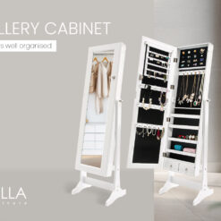 Alternative view of 2 Drawer Mirror Jewellery Cabinet 41x37x146cm