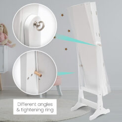 2 Drawer Mirror Jewellery Cabinet 41x37x146cm - Complete Storage Solutions