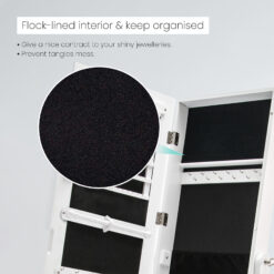 2 Drawer Mirror Jewellery Cabinet 41x37x146cm - Complete Storage Solutions