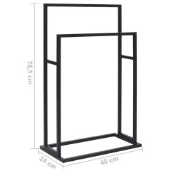 Freestanding Towel Rack 48x24x78.5cm - Black - Complete Storage Solutions