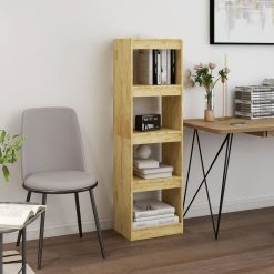 Solid Pinewood Book Cabinet/Room Divider 40x30x135.5cm - Complete Storage Solutions