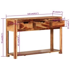 Solid Acacia Wod Console Table 110x35x75cm - Complete Storage Solutions