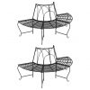 159cm Steel Half Round Tree Bench - Black - Complete Storage Solutions
