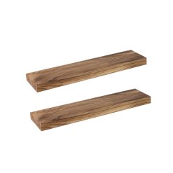 2 Piece Floating Shelves Set 61x15x3.8cm - Natural