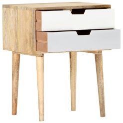 Solid Mango Wood Bedside Cabinet 47x35x59cm - Complete Storage Solutions