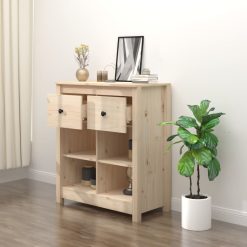 Solid Pinewood Sideboard 70x35x80cm - Complete Storage Solutions