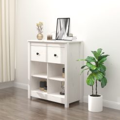 Solid Pinewood Sideboard 70x35x80cm - Complete Storage Solutions