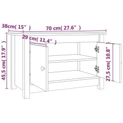 Solid Pinewood Shoe Cabinet 70x38x45.5cm - Complete Storage Solutions