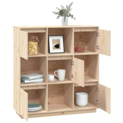 Solid Pinewood Highboard 110.5x35x117cm - Complete Storage Solutions