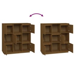 Solid Pinewood Highboard 110.5x35x117cm - Complete Storage Solutions