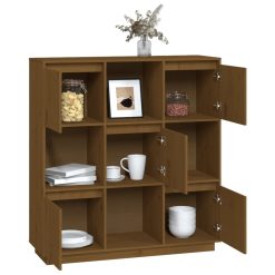 Solid Pinewood Highboard 110.5x35x117cm - Complete Storage Solutions