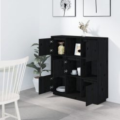 Solid Pinewood Highboard 110.5x35x117cm - Complete Storage Solutions